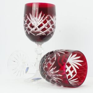 MaRika Ruby Crystal Wine Glasses 240ml Pineapple 5 Pcs